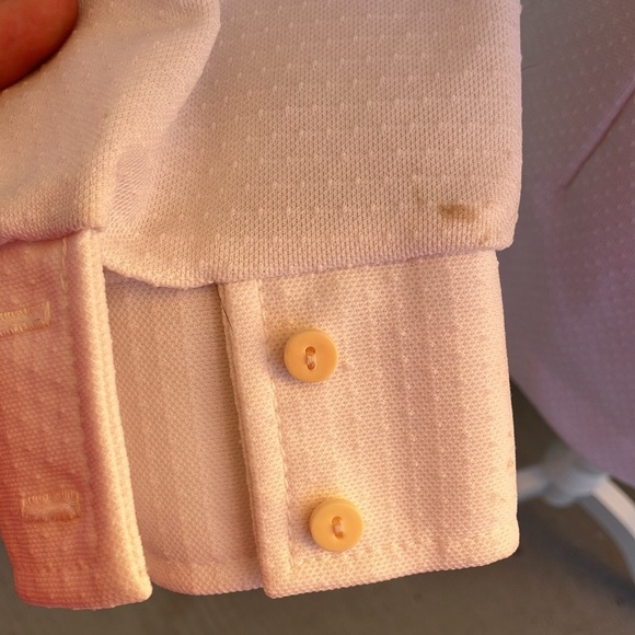 Vintage 60s 70s White Textured Dagger Collar Polyester Tunic Top - Picture 7 of 9